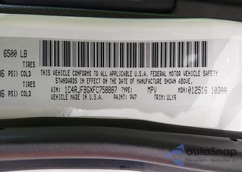 2015 Jeep Grand Cherokee Limited from USA, damaged, VIN 1C4RJFBGXFC758887